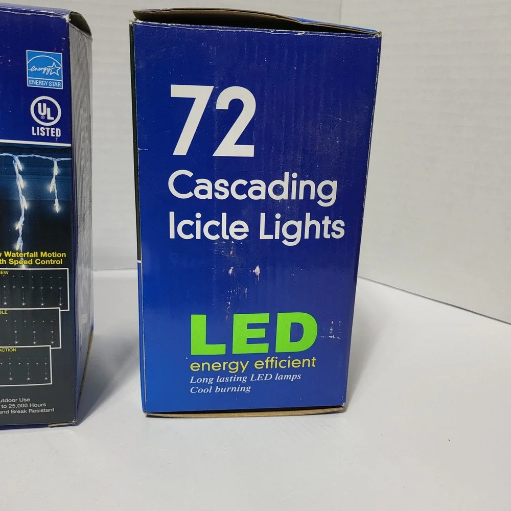 Sienna 72 Cascading Icicle Lights LED Warm White Waterfall Motion 3 Pack